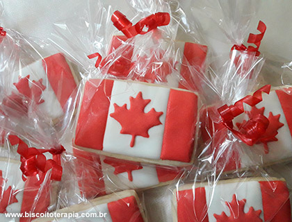 Biscoitos Decorados Bandeira do Canad