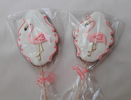 Biscoitos Decorados de Flamingos
