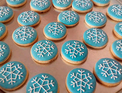 Biscoitos Decorados de Floco de Neve - Frozen