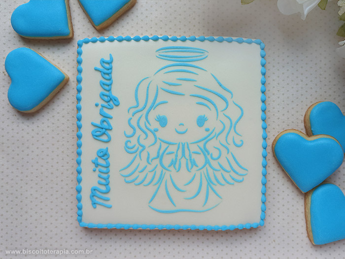 Biscoitos Decorados Anjinha no Est�ncil