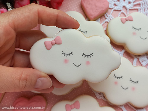 Biscoitos Decorados Ch� de Beb� Nuvem